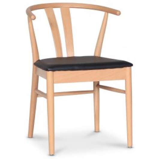 2 st Abisko stol - Trä/svart PU + Möbeltassar - Klädda & stoppade stolar, Matstolar & Köksstolar, Stolar