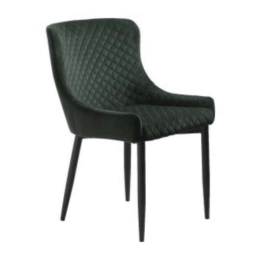 2 st Bernt stol i mörkgrön sammet med diamant mönster - Klädda & stoppade stolar, Matstolar & Köksstolar, Stolar