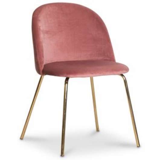 2 st Giovani velvet stol - Korallrosa / Mässing - Klädda & stoppade stolar, Matstolar & Köksstolar, Stolar