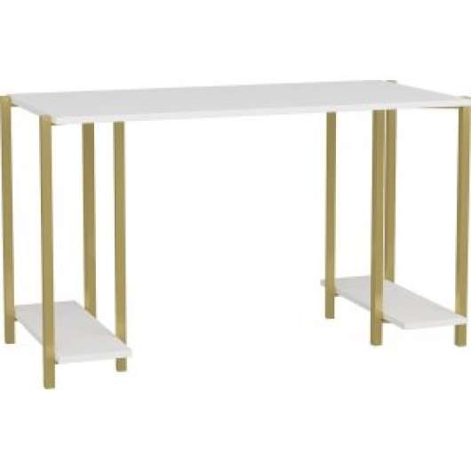 Academy skrivbord 125,2 x 60 cm - Guld/vit - Övriga kontorsbord & skrivbord, Skrivbord, Kontorsmöbler